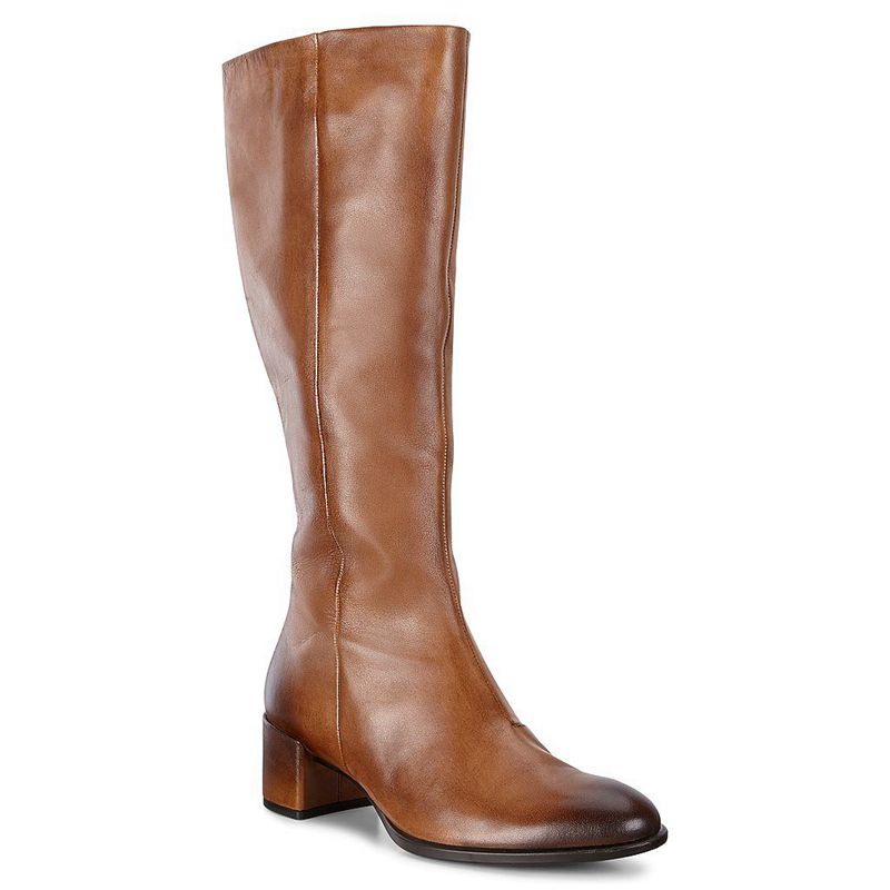 Botas De Tacones Ecco Shape 35 Block Para Mujer,Marrones,948026-CGT